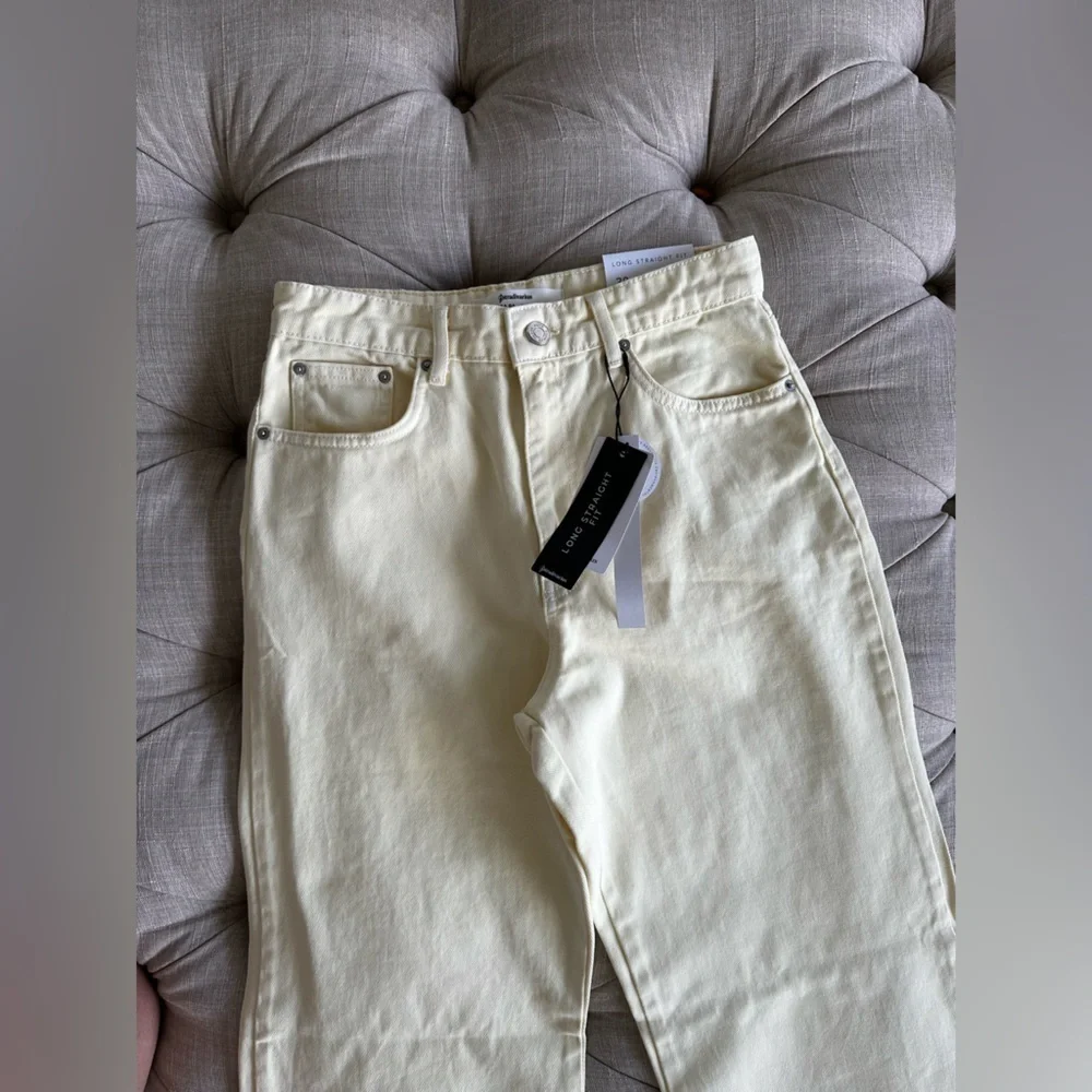 Stradivarius Yellow Boyfriend Jeans